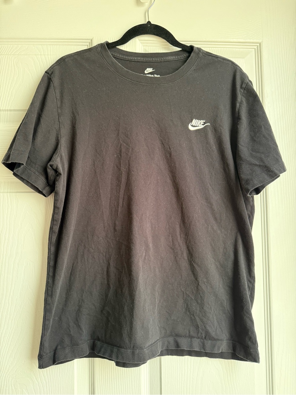 Nike Black Short Sleeve Crew T-Shirt with White Swoosh